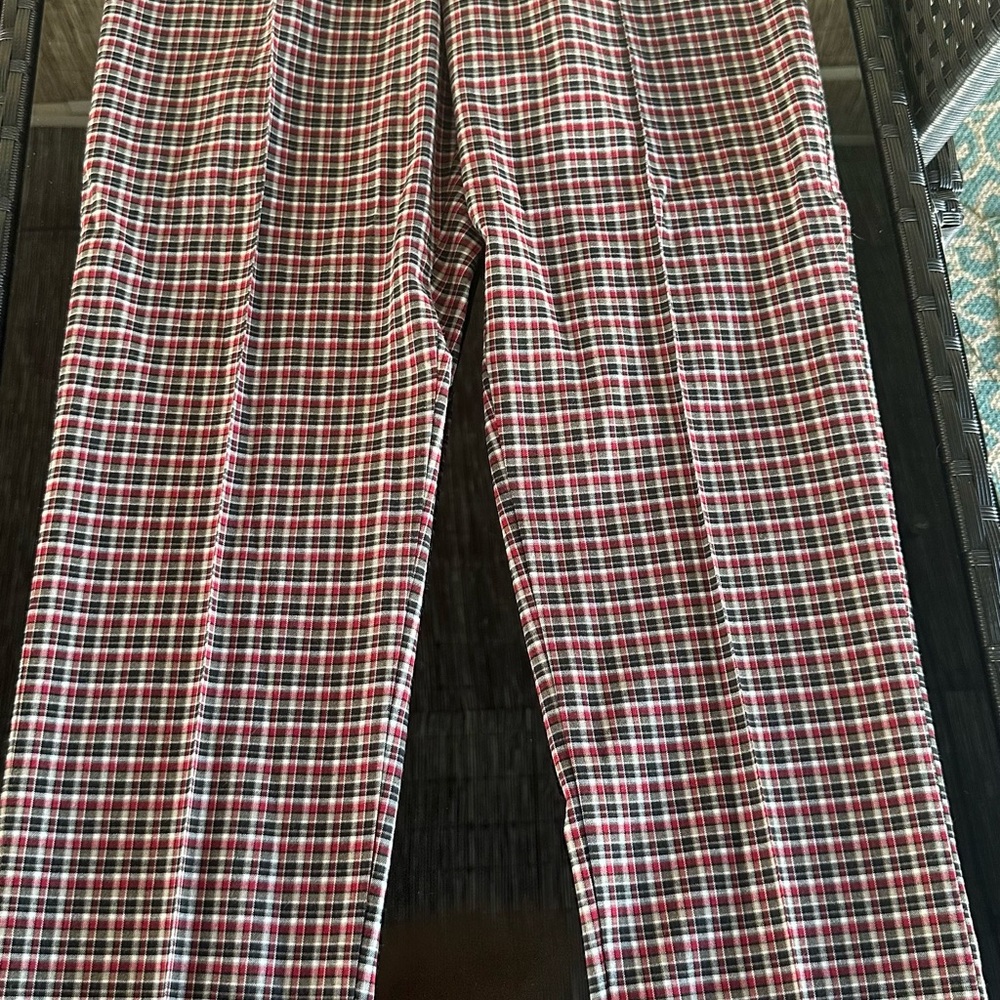 EUC Pinup Girl Clothing High Waist Cigarette Red and Black Plaid Pants